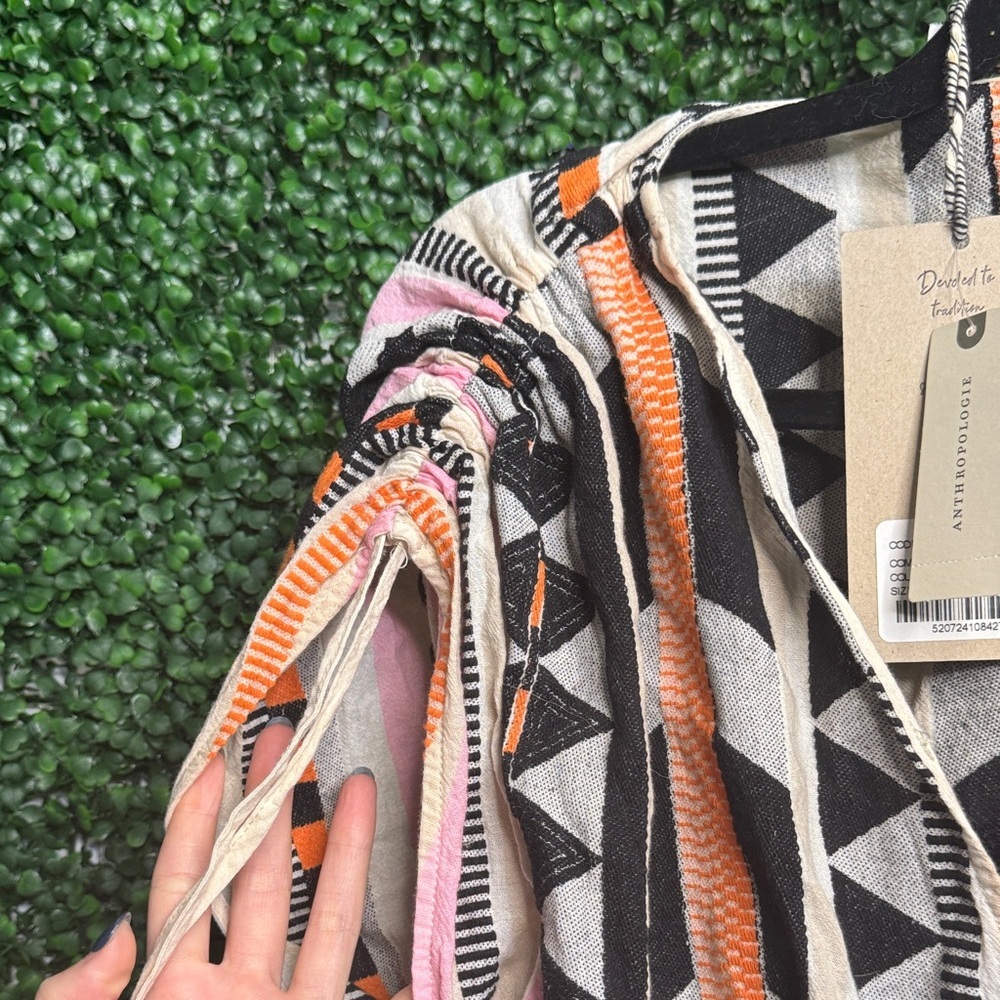 Devotion TWINS Black, Pink, and Orange Geometric Boho Blouse - Picture 2 of 7